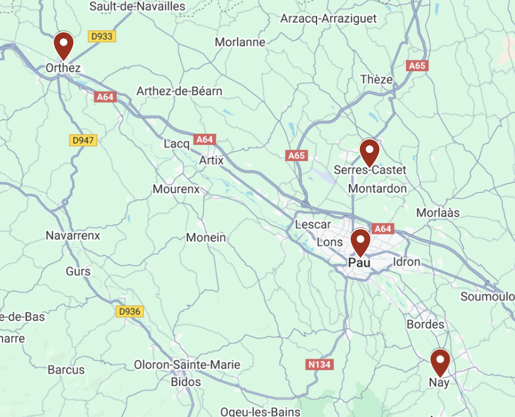 Retrouvez nos 4 agences à Serre-Castet, Pau, Orthez et Nay